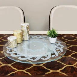 Revolving Serving Tray for Dining Table-Cardiff Clear Trivet-10