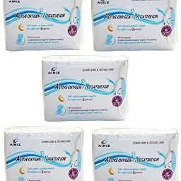 ACTIVE OXYGEN & NEGATIVE ION RELAX SOFT COTTON SANITARY NAPKIN FOR Night USE -(40 Pads in 5 Pack) Sanitary Napkin/Pad Sanitary Pad-picture-0