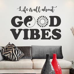 wallstick 60 cm Good Vibes Quotes Removable Sticker-picture-0