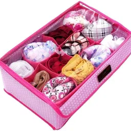 SH NASIMA 12 Grid Underwear SOILED Bra Sock Tie Foldable Storage Set of 1 Polyester Laundry Bag-image-9