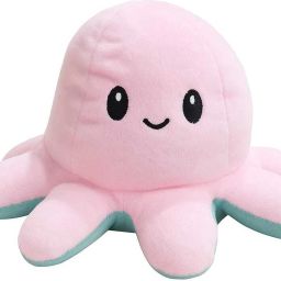 Reversible Mood Octopus Plush – Mint Blue & Pink – 15x15 cm – Soft Cuddly Toy - 15 cm-image-22