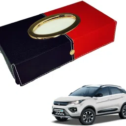 Chrom-Black-Red Tisue Box Leatherete-351 Vehicle Tissue Dispenser-17