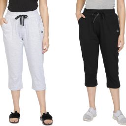 Women Grey, Black Capri-image-26