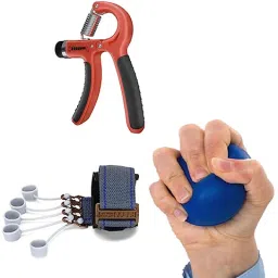 Exerciser combo of Stress Ball, Hand Grip,Finger Exerciser Fitness Accessory Kit Fitness Accessory Kit Kit-image-86