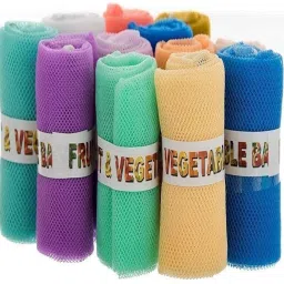 Multi-purpose Vegetables Fruits Mesh Fridge Storage Bag Double Layered Pack of 18 Grocery Bags-42