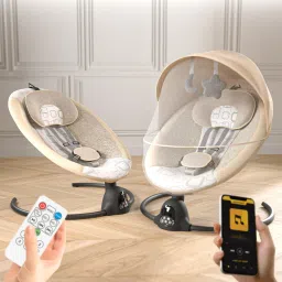 Premium Automatic Electric Baby Swing Cradle with Adjustable Swing Speed, Remote Bouncer-3