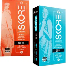 Cool - Warm 10s Combo - (Sensation Series: Smoky Hot + Cool Mint) - Coloured, Dotted, Ribbed - (10s x 2 = 20 Condoms) Condom-26