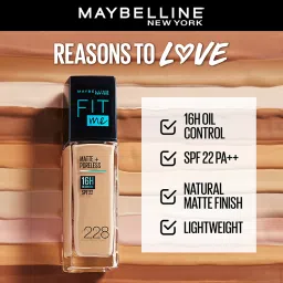 maybelline new york Fit Me Matte+Poreless Liquid Foundation (With Pump & SPF 22) Foundation image 3