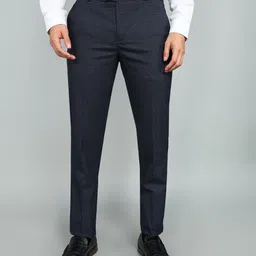 arrow Men Tapered Blue Polyester Trousers-picture-43