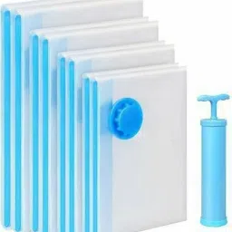 Vacuum Storage bag Space Saver Bags (04 nos pac) 2 Small (50 cm x 60 cm), 2 Medium (60 cm x 80 cm), with Pump High Volume Storage Vacuum Bags (Pack of 5) Travel Storage Vacuum Bags-image-7