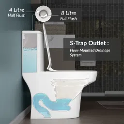 plantex Commode for Toilet/One Piece Western Commode with Siphonic Flush/ Commode with Soft Closing Toilet Seat - S Trap - (APS-ASTA-21021) Western Commode image 2