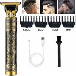 Krittoe T9 Vintage USB Rechargeable Cordless Electric Beard Trimmer Hair Clippers G84 Trimmer 120 min Runtime 4 Length Settings-image-94