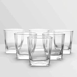 (Pack of 6) Crystal Clear Classic Square Base Water Juice and Drinking Glass Glass Set Water/Juice Glass-image-45