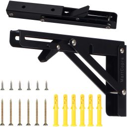 M-Brackets for Wall Shelves ,Folding Shelf Brackets Black Heavy Duty 8 INCH Shelf Bracket-image-42