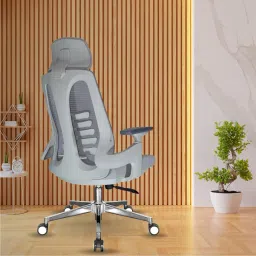 PRISCA®SPINE CUSHION HB GREY 3D ARM REST OFFICIAL CHAIR Fabric Office Adjustable Arm Chair-image-38
