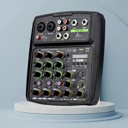 Professional Audio Mixer, Free Podcast Learning Course, 4 Channels, USB input Analog Sound Mixer-12