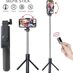 PunnkFunnk R1 Bluetooth Selfie Stick with Tripod Stand | Portable, Rechargeable & Adjustable for iPhone, Android, GoPro Bluetooth Selfie Stick image 3