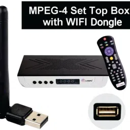 LRIPL HD MPEG-4 DD Free Set Top Box | USB & HDMI Port | Wifi Dongle Included Media Streaming Device image 4