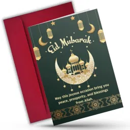 Eid Mubarak A5 Size 5.8x8.3 inch for Festive Wishes Envelope & Greeting Card-image-98
