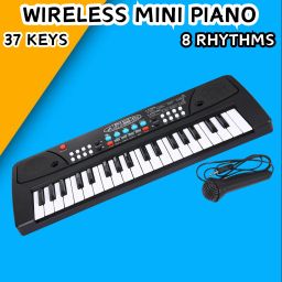 (Piano Keyboard) Toy with 37 Key, Recording and Mic, Adapter for DC Power W124 (Piano Keyboard) Toy with 37 Key, Recording and Mic, Adapter for DC Power W124 Analog Portable Keyboard-33