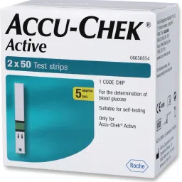 ACCU-CHEK Active 100 (50x2) Strip with Softlix Lancet 25's pack 100 Glucometer Strips image 2