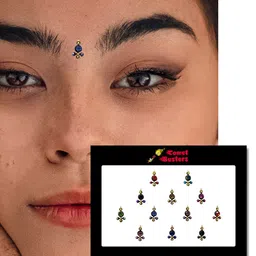 Comet Busters 12 Pcs Embellished Reusable Designer Bindis - Multicoloured image 2