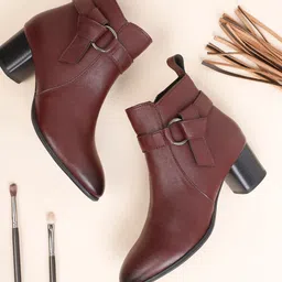 ELLE Women Solid Regular Block Boots-3