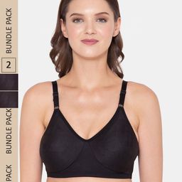 Souminie Pack Of 2 Padded Non Wired Cotton seamless bra-image-59