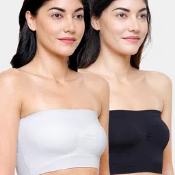 FashionRack Pack Of 2 Black & White Bandeau Bra Lightly Padded-picture-16