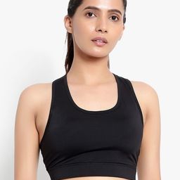 Wearjukebox Black Non-Wired Removable Padding Workout Sports Bra-image-84