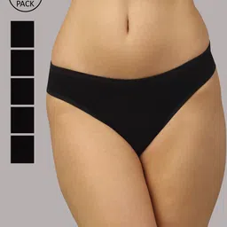 PrettyCat Women Pack of 6 Black Briefs PC-PA-P-BLK-6PCS-S-Black-image-72