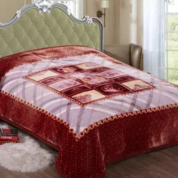 Signature The Club Collection Dark Brown Purple Heavy Winter Double Bed Blanket-image-56