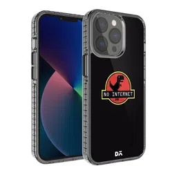DailyObjects Black & Peach-Coloured No Internet iPhone 13 Pro Max Back Case image 1