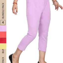 IndiWeaves Girls Pack Of 5 Pure Cotton Capris-image-80