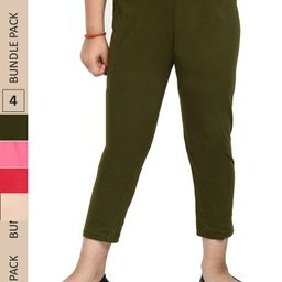 IndiWeaves Girls Pack Of 4 Pure Cotton Capris-image-72