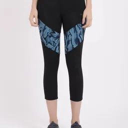 STUDIOACTIV Women Black & Blue Printed Sport Capris-image-42