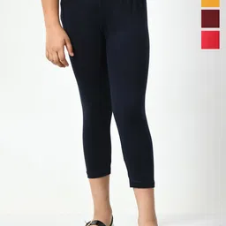 BAESD Girls Pack Of 4 Cotton & Lycra Capris-45