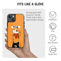 DailyObjects Black & Orange Offline Printed iPhone 13 Min Back Case image 4
