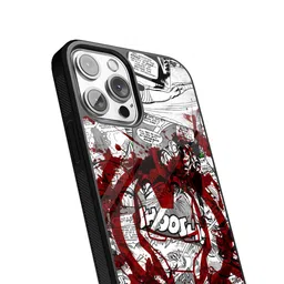 macmerise Red & White Iron Man Printed iPhone 13 Pro Max Glass Back Case image 3
