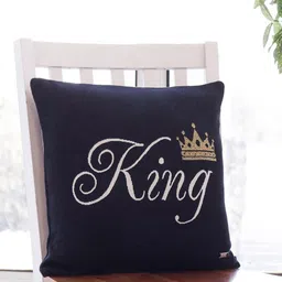 Pluchi Black & White 2-Pieces King Queen Cotton Square Cushion Covers-23