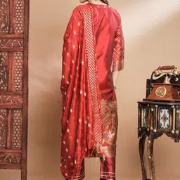 PPTOSS Ethnic Motifs Woven Design Regular Kurta With Trousers & With Dupatta image 5