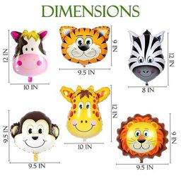 The Banner Company 60 Pcs Birthday Decoration Set – Balloons for Kids’ Birthday Party | Rose Gold, Purple, Pink Balloons | Latex, Foil & Cardstock Materials (Jungle Safari Animal Theme) image 5