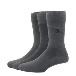 Allen Solly Men Pack Of 3 Grey Solid Calf-Length Socks-53