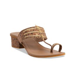 ERIDANI Embellished Open Toe Block Heels-10