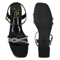 JM Looks Embellished Open Toe Block Heels image 4