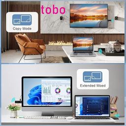 Tobo Wireless HDMI Transmitter and Receiver,Upgraded LED Display,4K Decode 1080P Output,Plug and Play Portable 2.4G/5G Wireless HDMI Extender,Compatible PC/Laptop/Camera/HDTV/Projector/TV Box TD-1404H image 2
