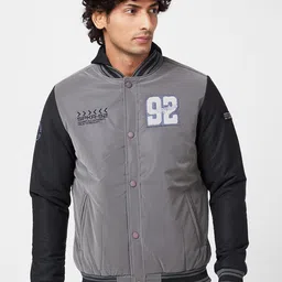 SPYKAR Typography Printed Hooded Varsity Jacket-image-18