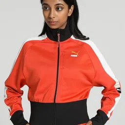 Puma T7 Track Colourblocked Mock Collar Crop Sporty Jacket-image-11