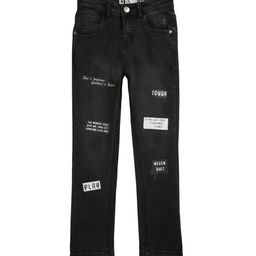 Gini and Jony Boys Black Mildly Distressed Light Fade Printed Cotton Jeans-picture-18