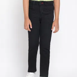 TALES & STORIES Boys Black Slim Fit Mid-Rise Clean Look Jeans-36